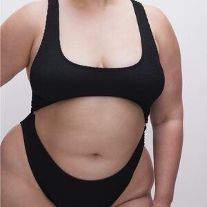 NWT Good American Always Fits Monokini Swimsuit Size 7/8 (4X-5X) Black